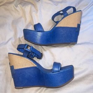 Tory Burch platform wedge sandals, 9.5, great condition
